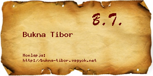 Bukna Tibor névjegykártya